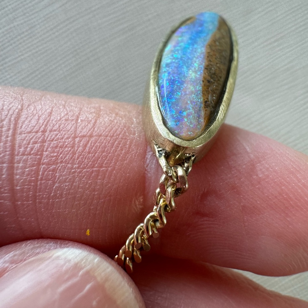 14k Gold Solid Opal Bracelet - Picture 6 of 16